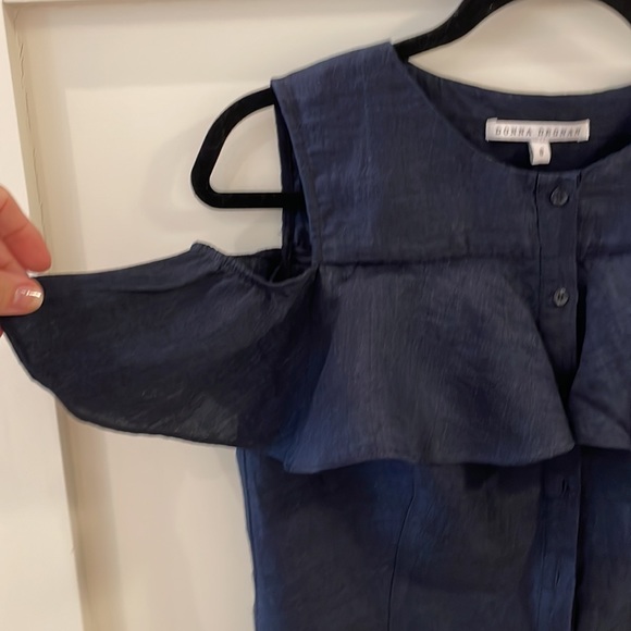 Donna Degan navy linen top - Picture 3 of 5